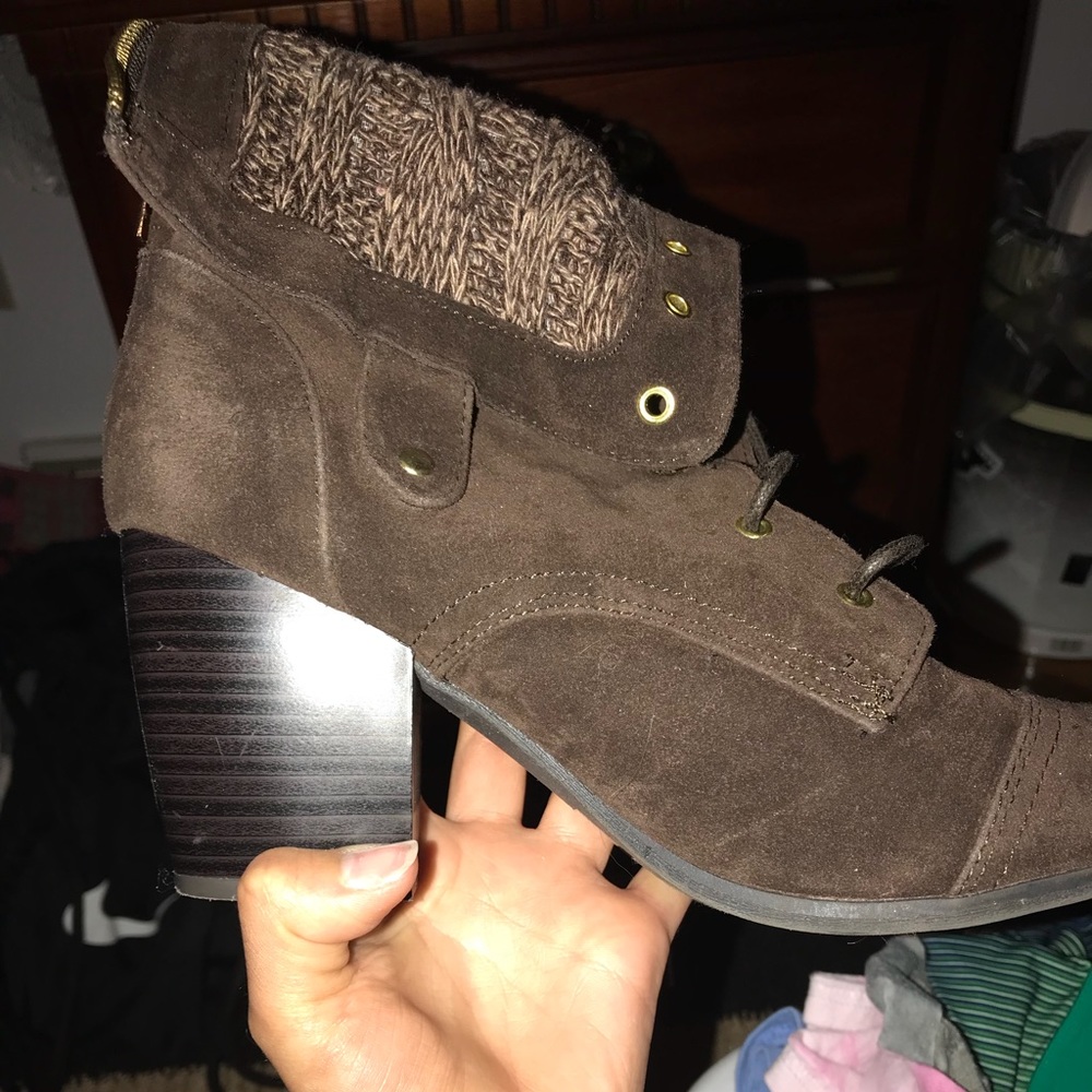 charlotte russe brown heeled boots